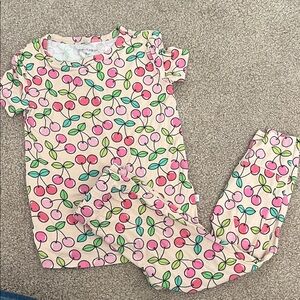 Posh Peanut Cherry Print Pajama Set - Pink and Green